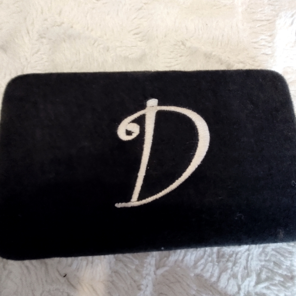 Black Clutch/Wallet. Personalized with "D"